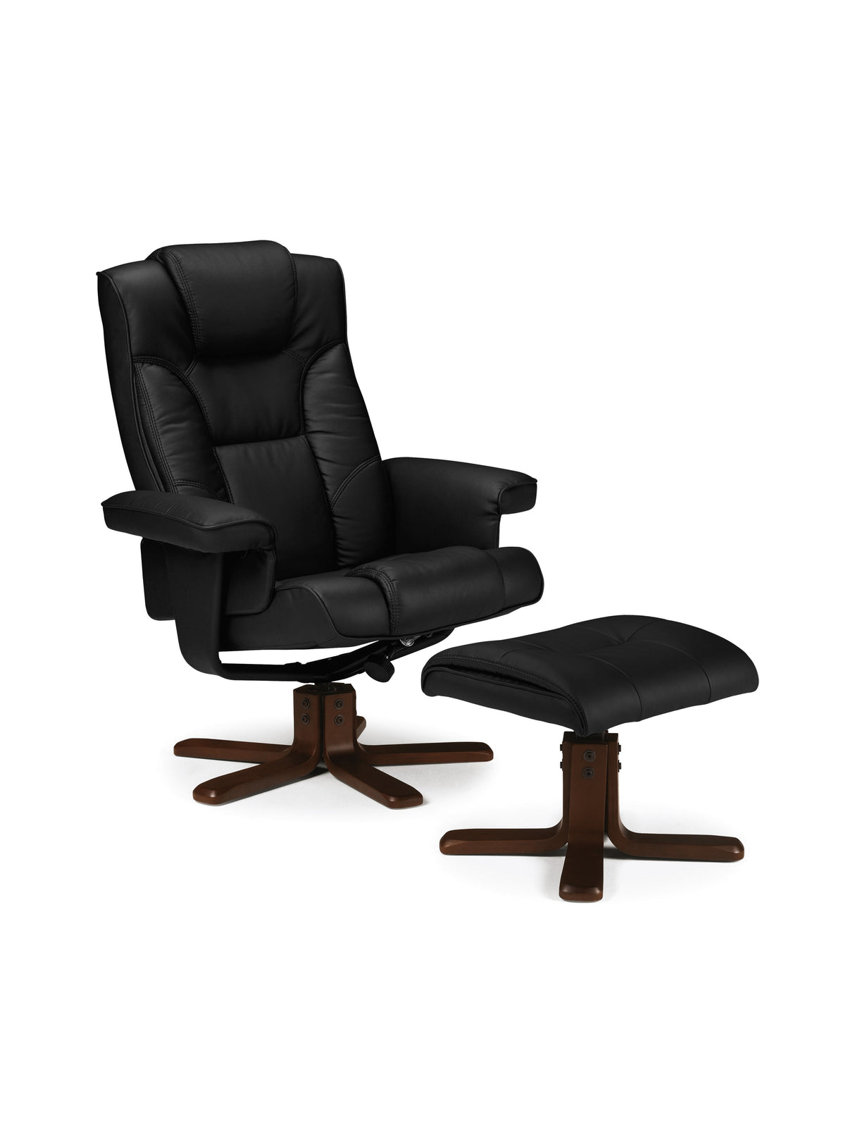 Malmo Upholstered Swivel Recliner Chair and Footstool