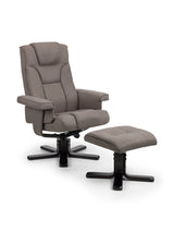 Malmo Upholstered Swivel Recliner Chair and Footstool