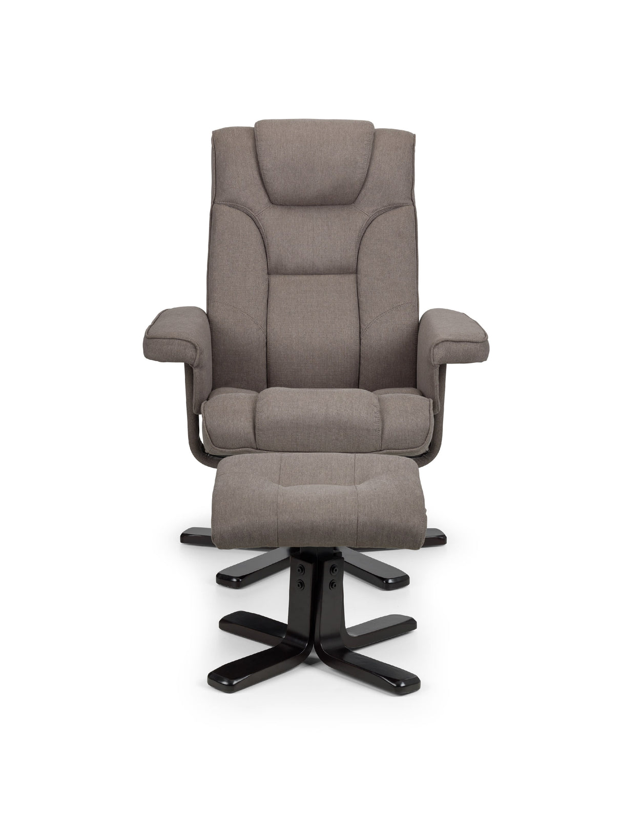 Malmo Upholstered Swivel Recliner Chair and Footstool