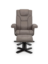 Malmo Upholstered Swivel Recliner Chair and Footstool