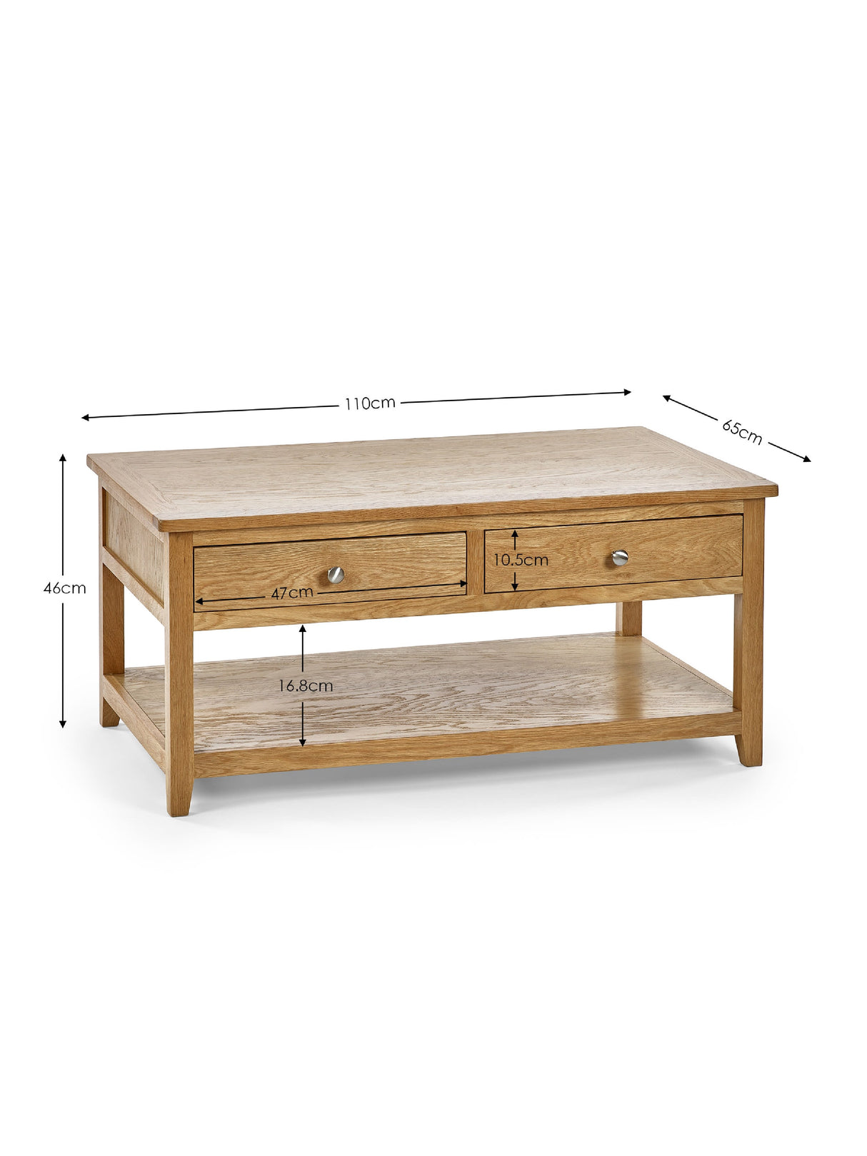 Mallory 2 Drawer Coffee Table with Shelf
