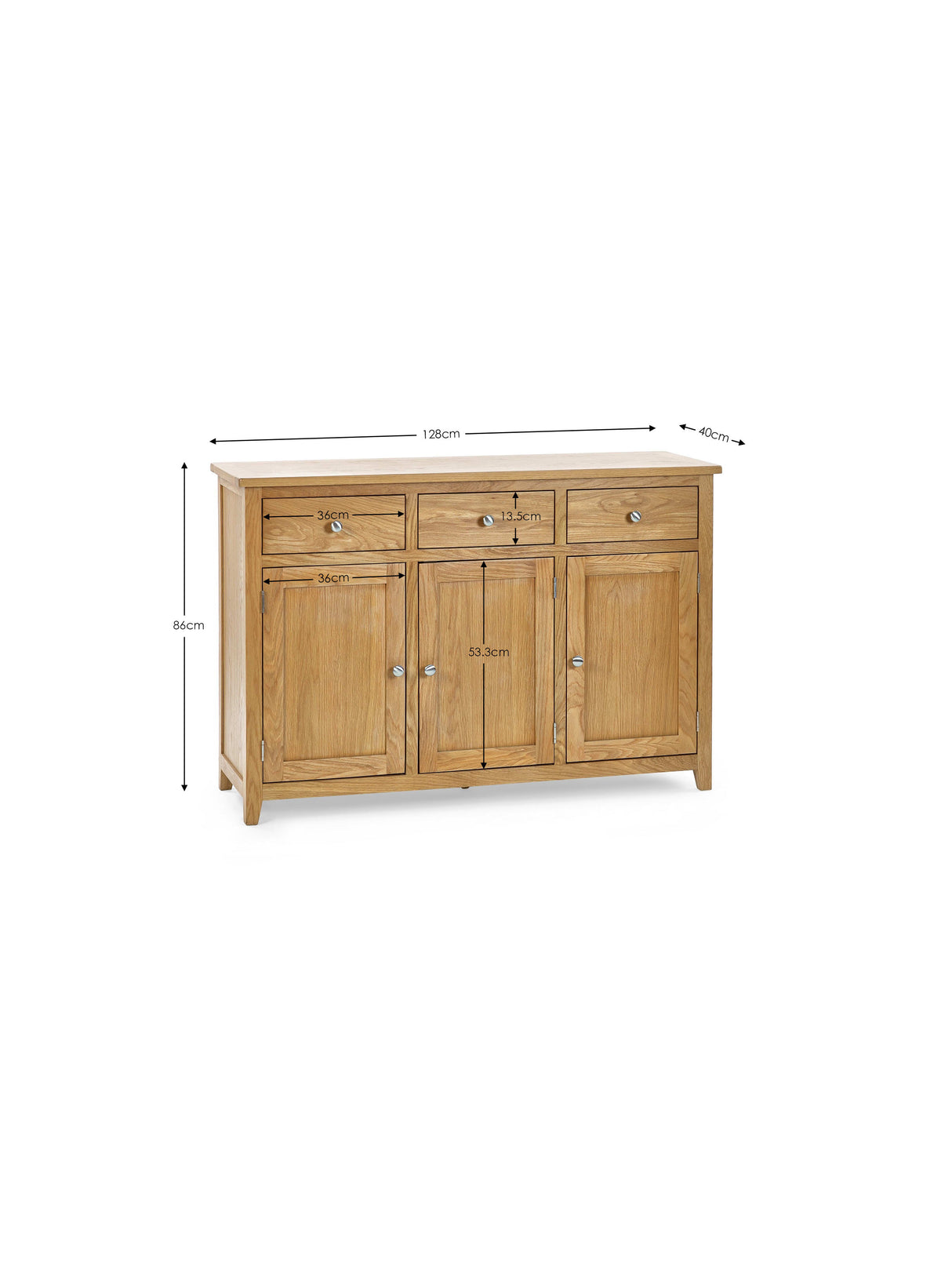 Mallory 3 Door 3 Drawer Sideboard
