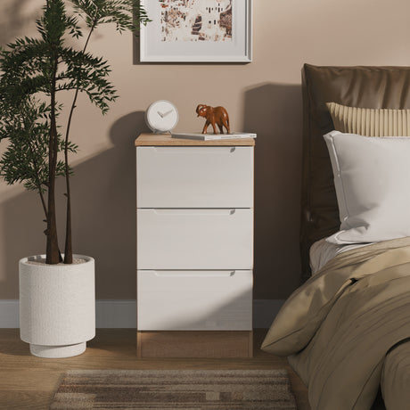 Milan 3 Drawer Bedside Cabinet