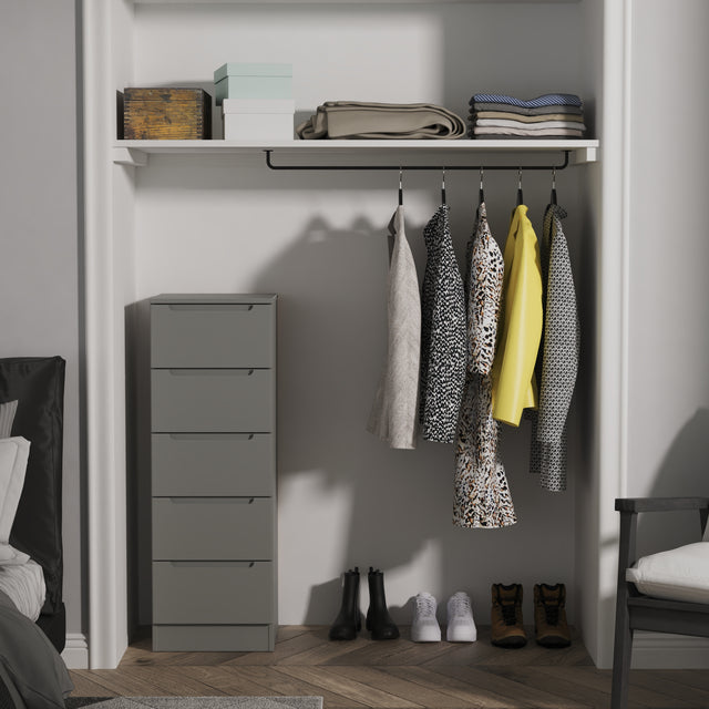 Milan 5 Drawer Bedside Cabinet