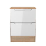 Milan 2 Drawer Bedside Cabinet