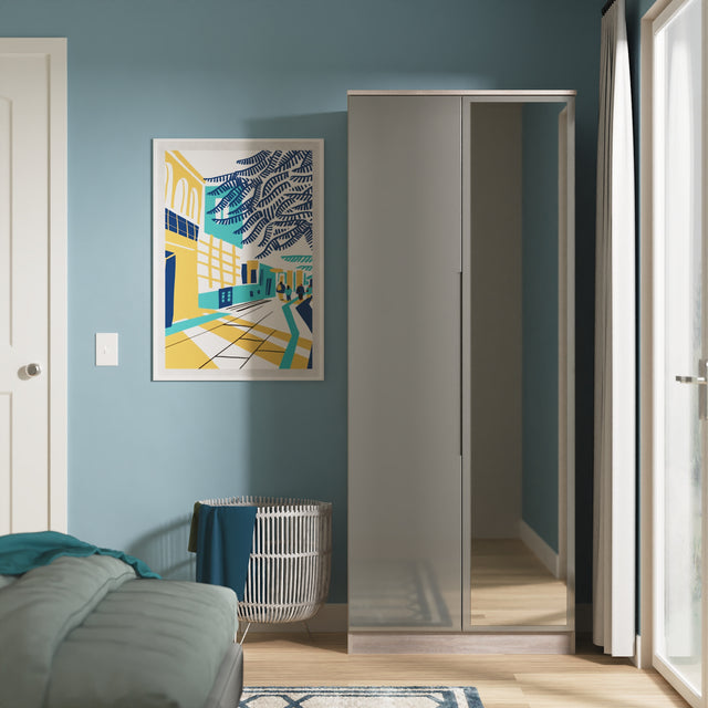 Milan 2ft6in Mirror Wardrobe