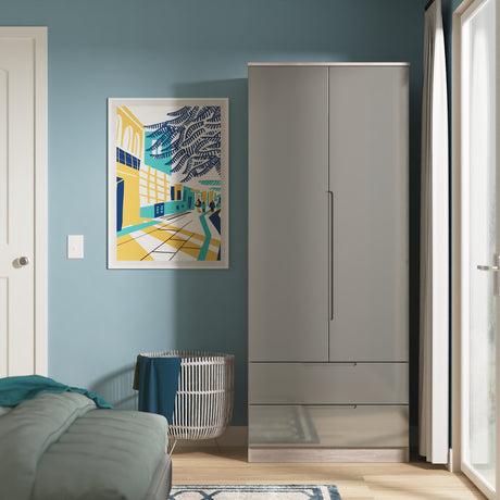 Milan 2ft6in 2 Drawer Wardrobe