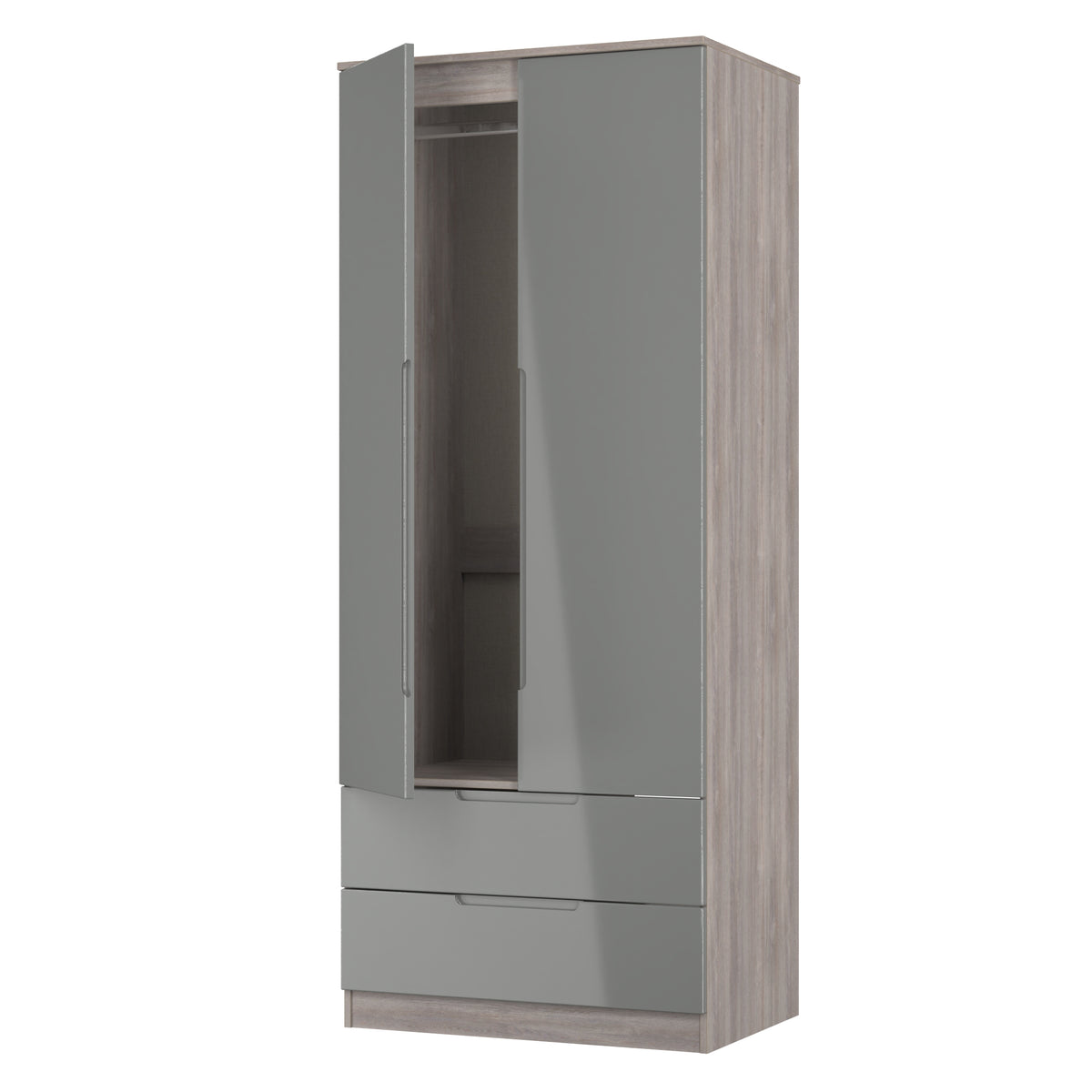 Milan 2ft6in 2 Drawer Wardrobe