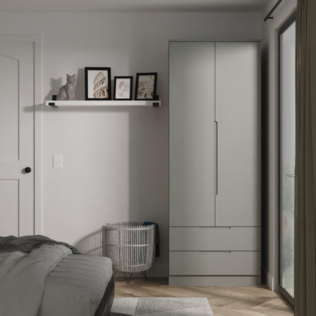 Milan Tall 2 Drawer Wardrobe