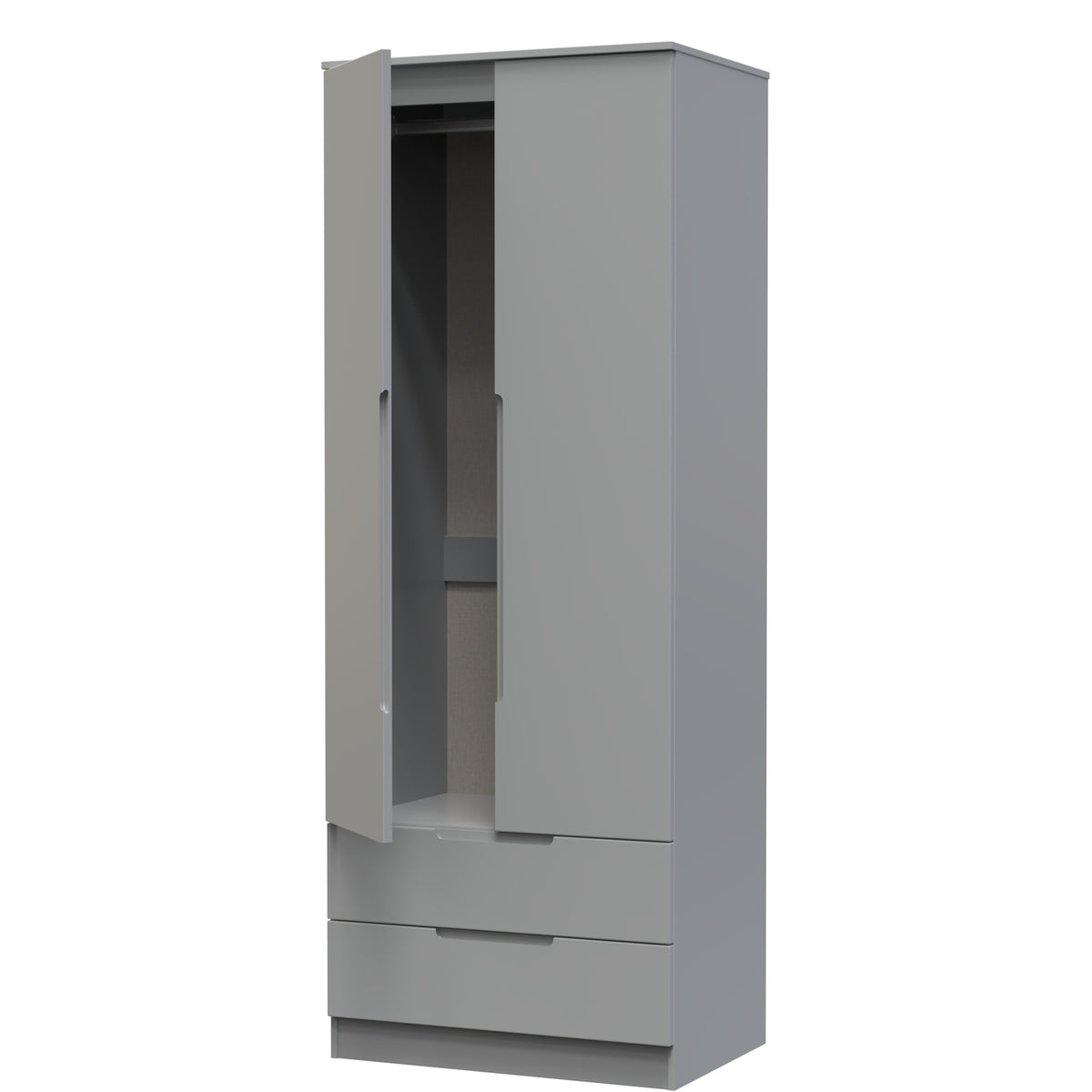Milan Tall 2 Drawer Wardrobe