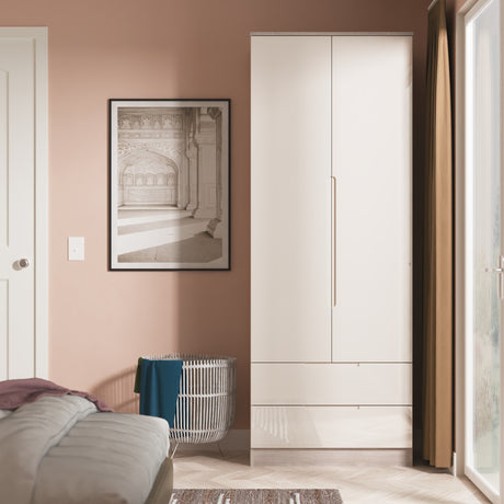 Milan Tall 2 Drawer Wardrobe
