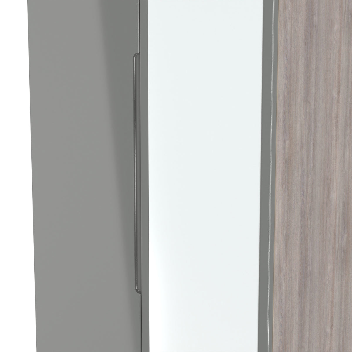 Milan Tall 2 Drawer Mirrored Wardrobe