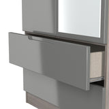 Milan Tall 2 Drawer Mirrored Wardrobe