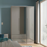 Milan Triple 2 Drawer Mirrored Wardrobe