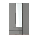 Milan Triple 2 Drawer Mirrored Wardrobe
