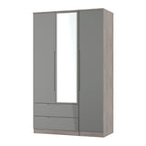 Milan Triple 2 Drawer Mirrored Wardrobe