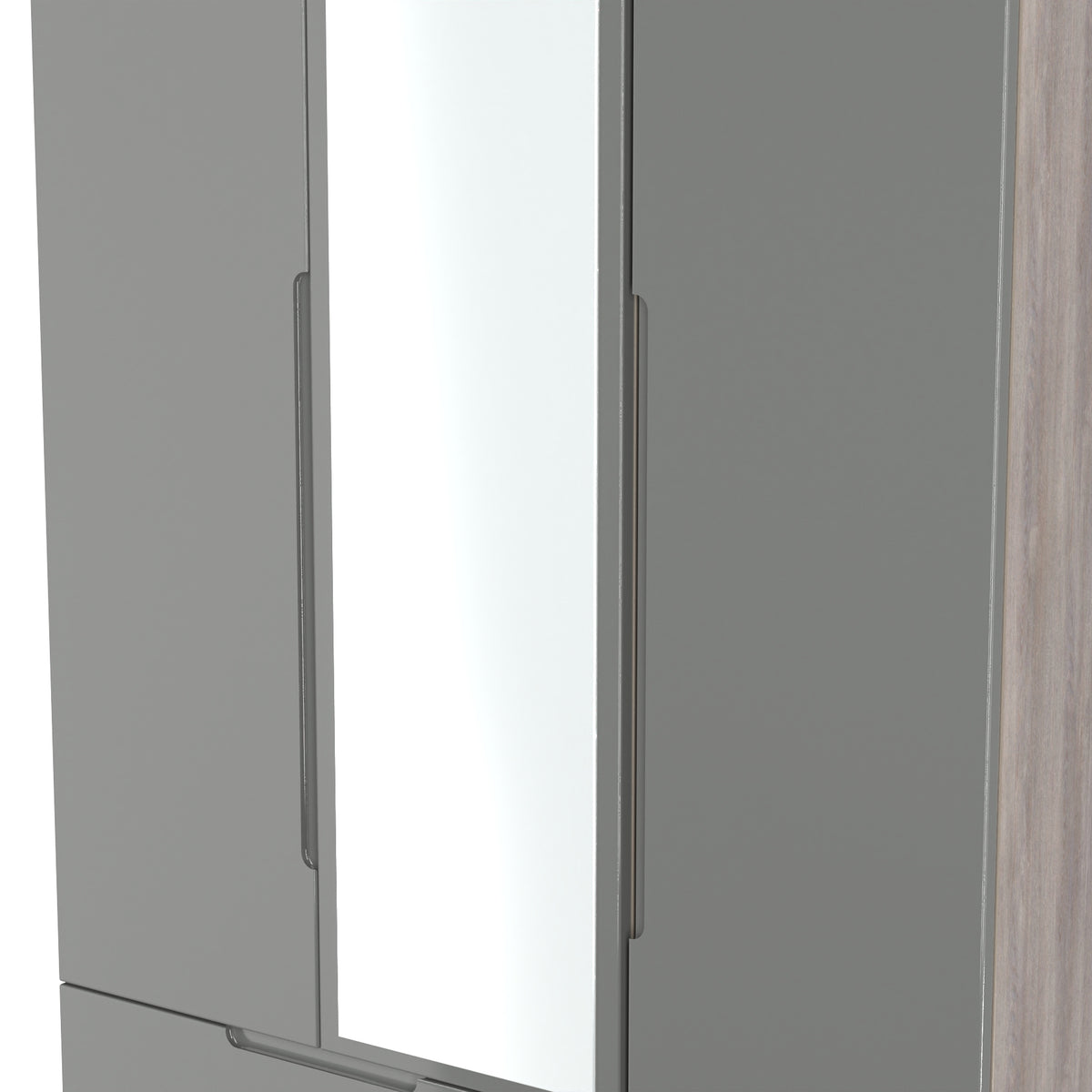 Milan Triple 2 Drawer Mirrored Wardrobe