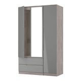 Milan Triple 2 Drawer Mirrored Wardrobe