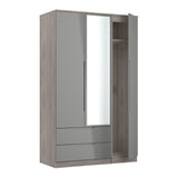 Milan Triple 2 Drawer Mirrored Wardrobe