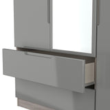Milan Triple 2 Drawer Mirrored Wardrobe