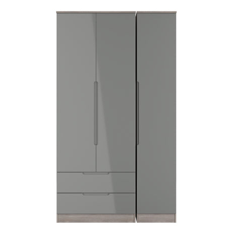 Milan Tall Triple 2 Drawer Wardrobe