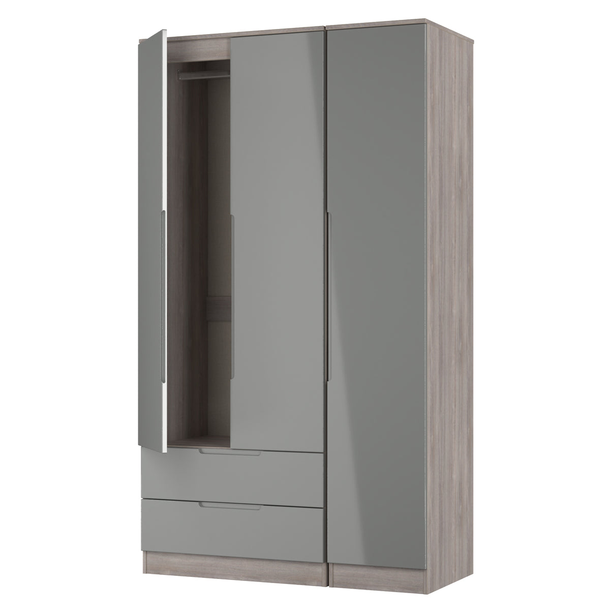 Milan Tall Triple 2 Drawer Wardrobe