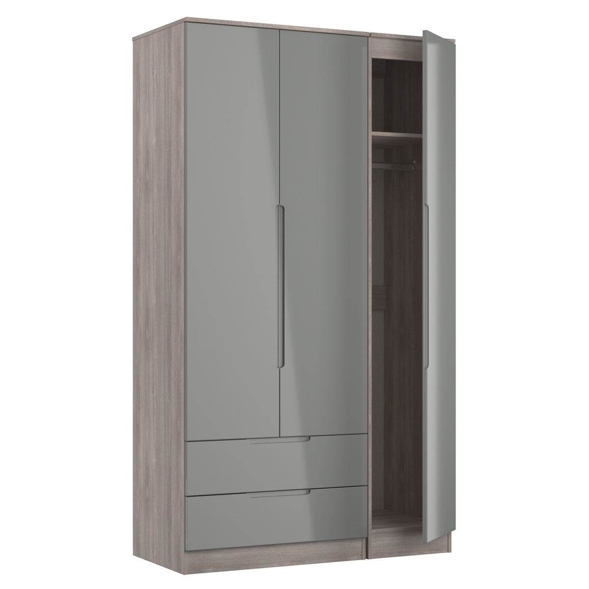 Milan Tall Triple 2 Drawer Wardrobe