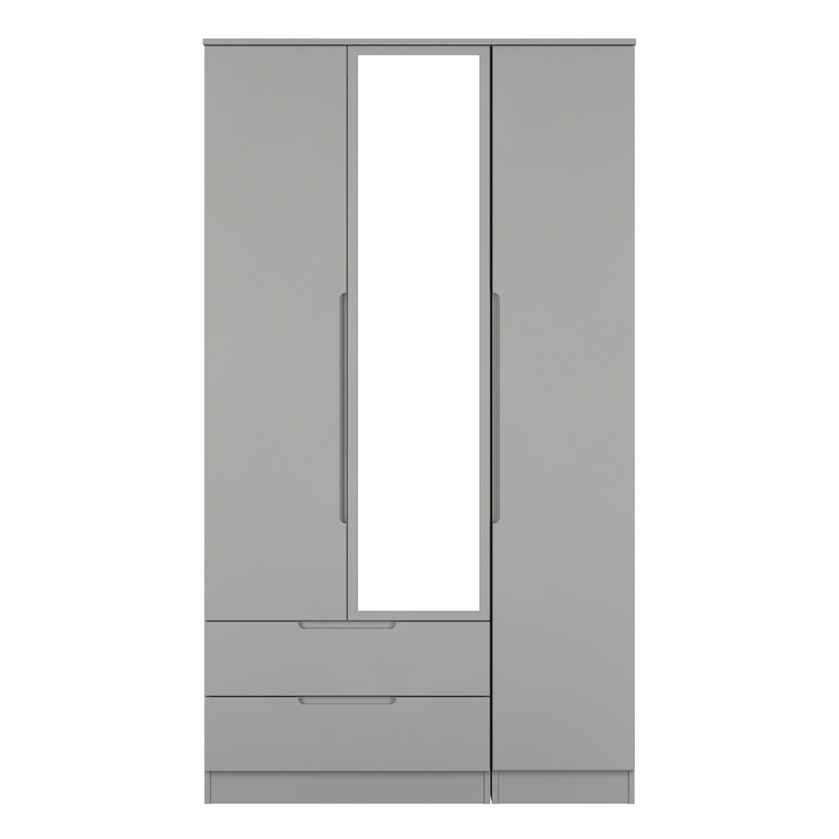 Milan Tall Triple 2 Drawer Mirrored Wardrobe
