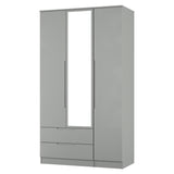 Milan Tall Triple 2 Drawer Mirrored Wardrobe