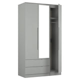 Milan Tall Triple 2 Drawer Mirrored Wardrobe