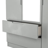 Milan Tall Triple 2 Drawer Mirrored Wardrobe