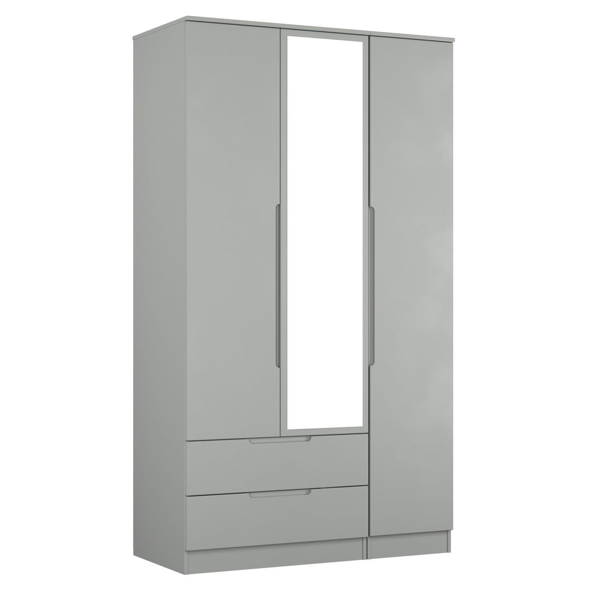 Milan Tall Triple 2 Drawer Mirrored Wardrobe