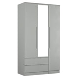 Milan Tall Triple 2 Drawer Mirrored Wardrobe