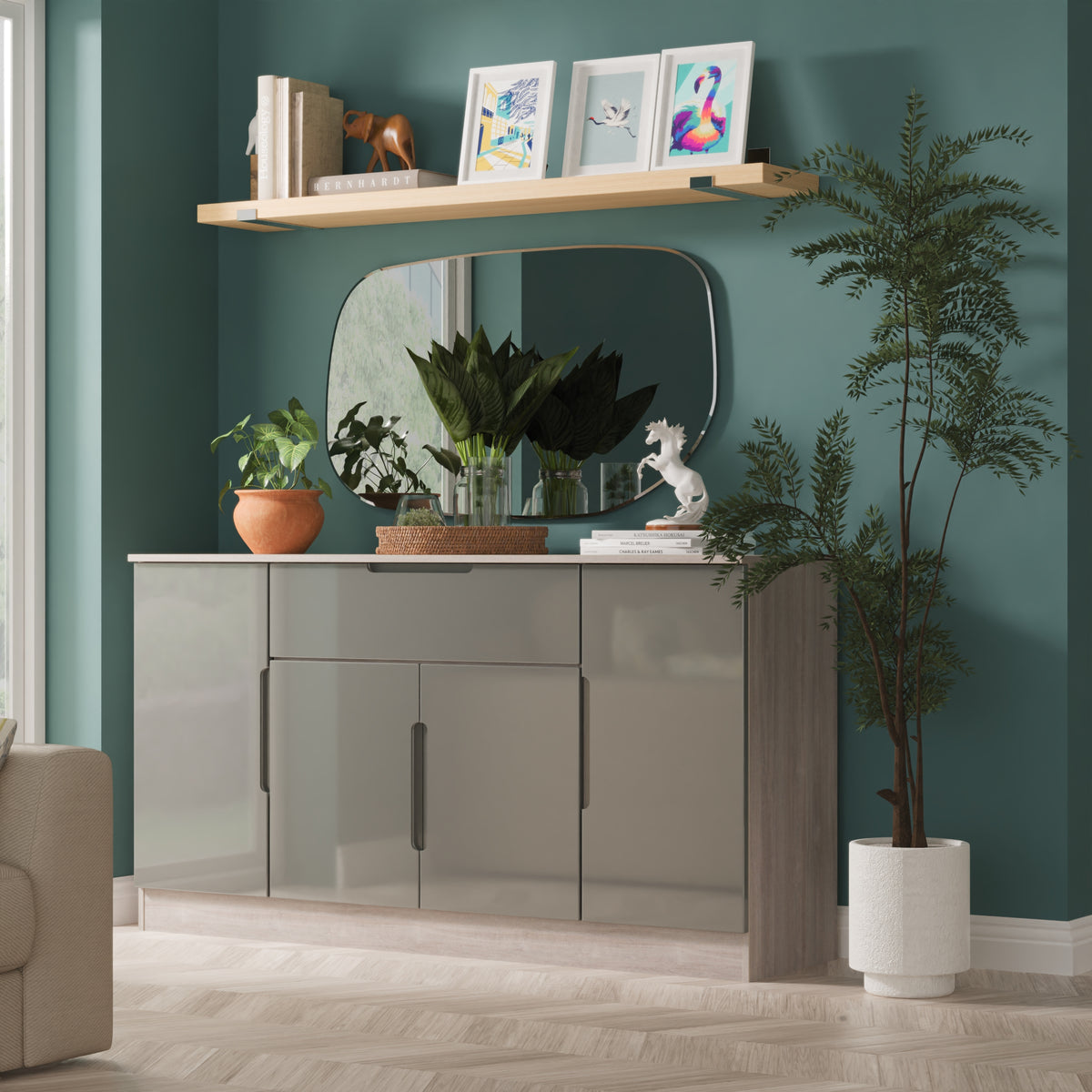 Milan Wide 4 Door/1 Drawer Unit