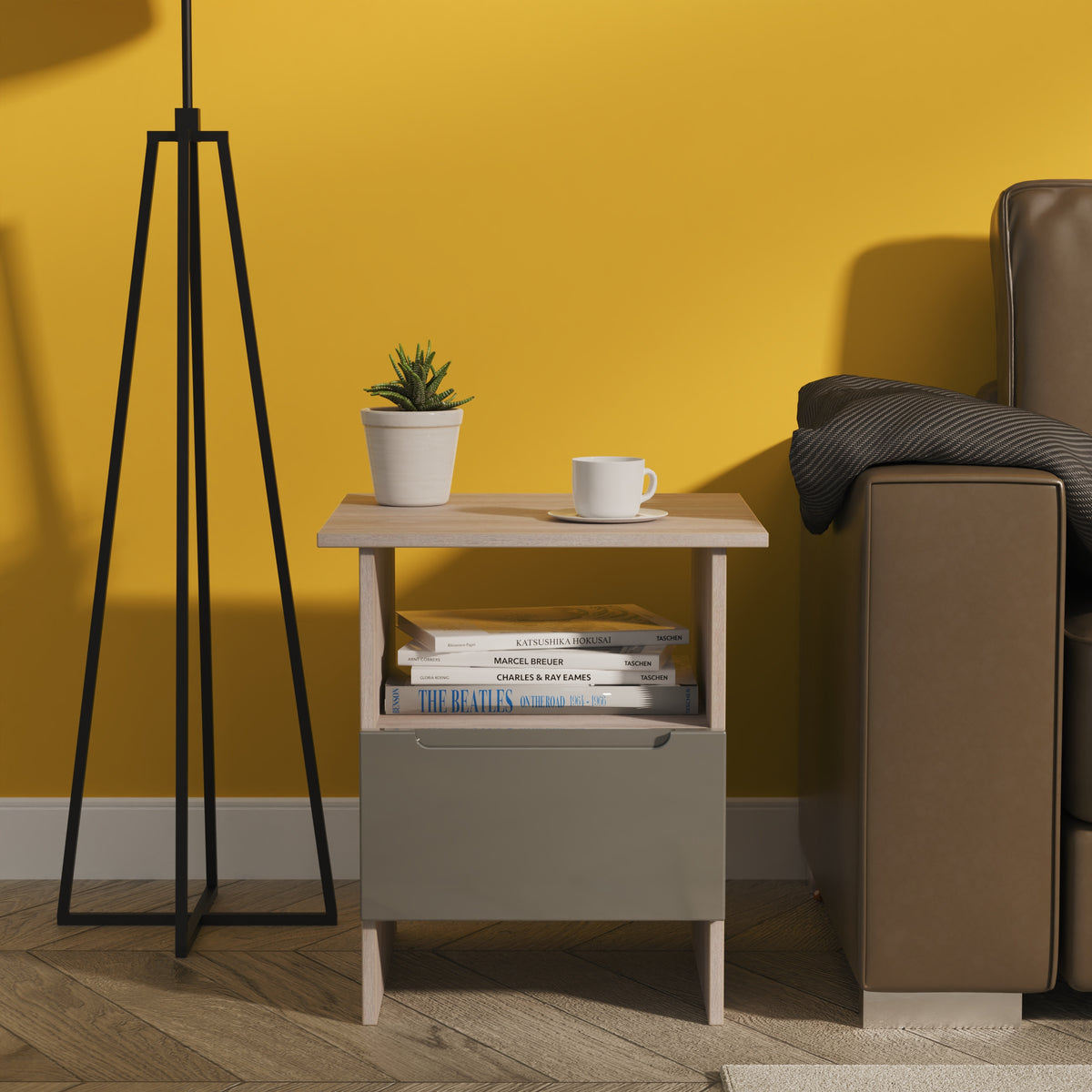 Milan Bottom Drawer Lamp Table