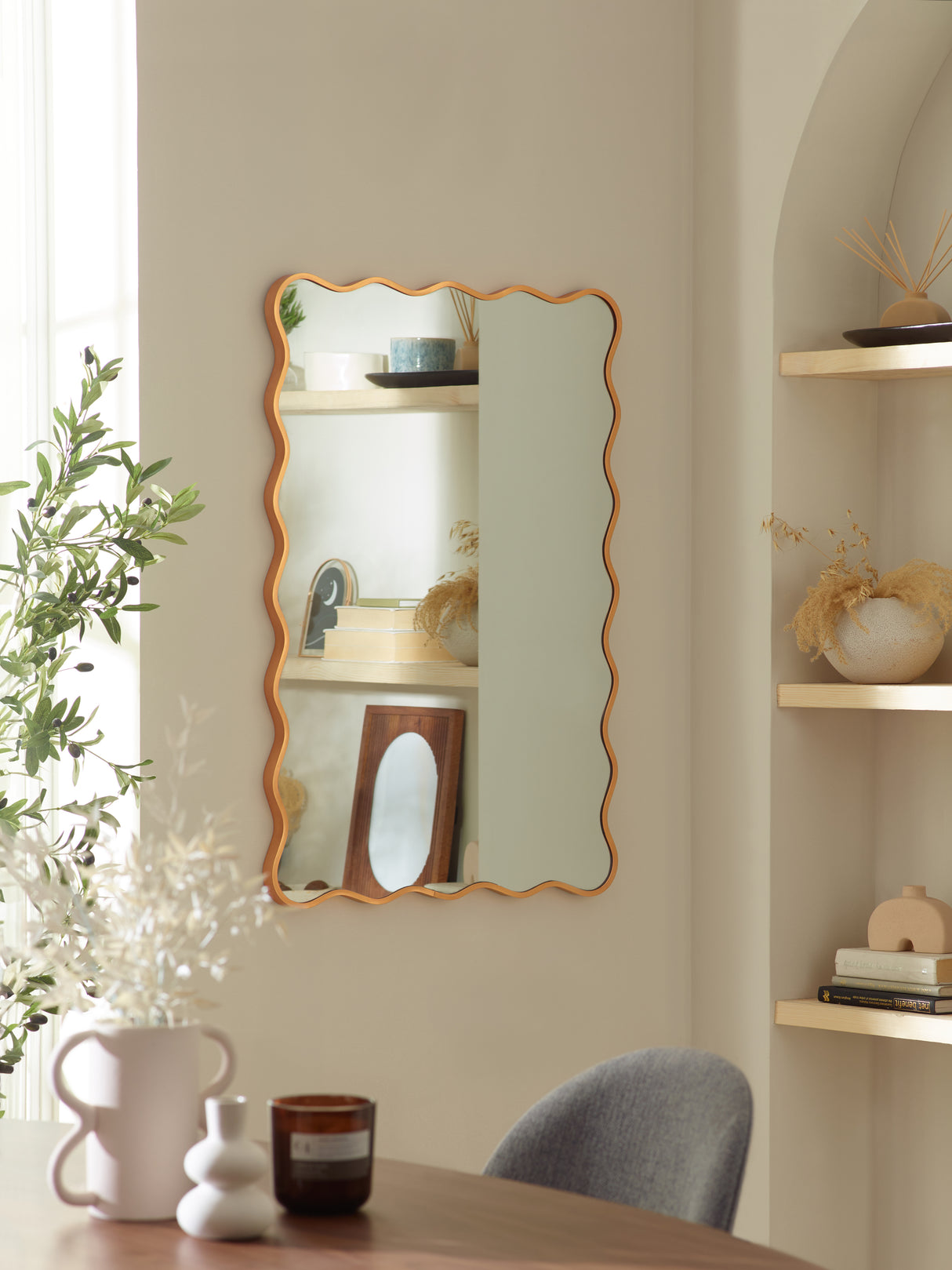 Stevie Wavy Edge Wall Mirror