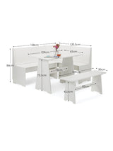 Newport Corner 5 Seater Dining Set with Storage Bench