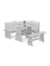 Newport Corner 5 Seater Dining Set with Storage Bench
