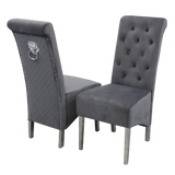 Emma Dining Chair in Dark Grey Velvet