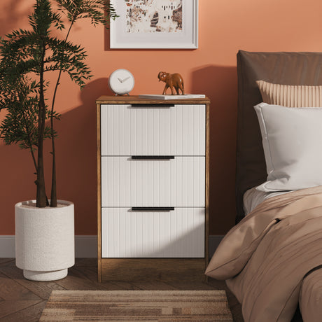 Nashville 3 Drawer Bedside Cabinet
