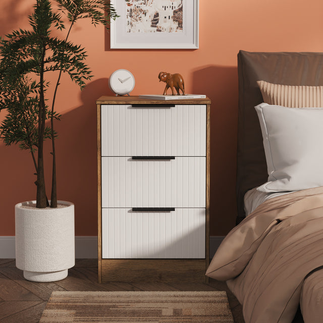Nashville 3 Drawer Bedside Cabinet