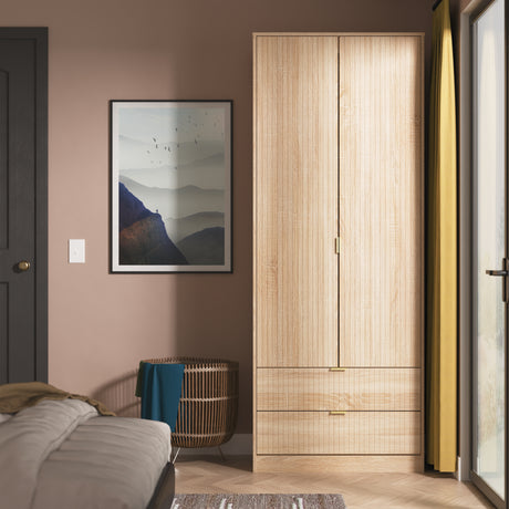 Nashville Tall 2 Drawer Wardrobe