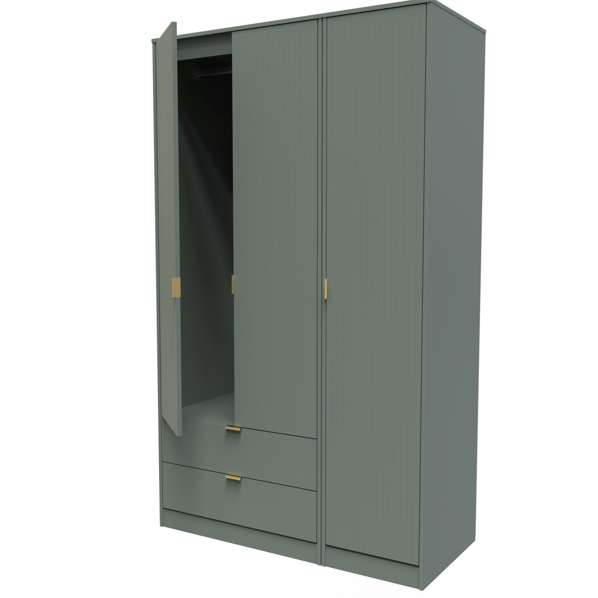 Nashville Tall Triple 2 Drawer Wardrobe