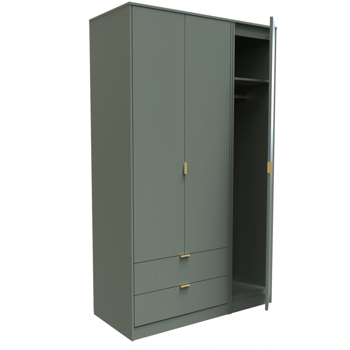 Nashville Tall Triple 2 Drawer Wardrobe