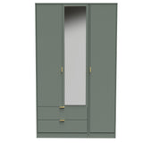 Nashville Tall Triple 2 Drawer Mirrored Wardrobe