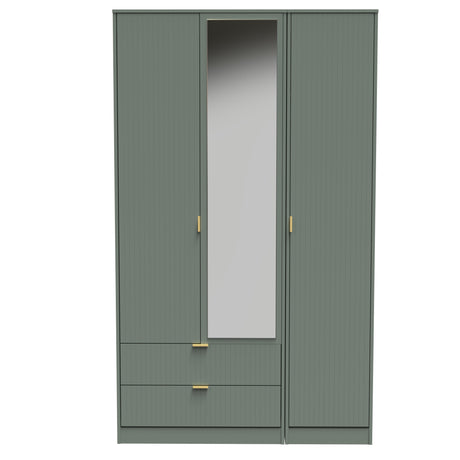 Nashville Tall Triple 2 Drawer Mirrored Wardrobe