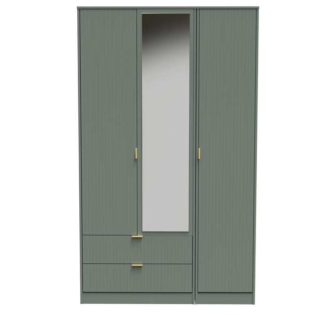 Nashville Tall Triple 2 Drawer Mirrored Wardrobe
