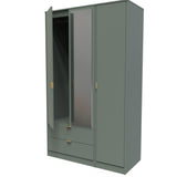 Nashville Tall Triple 2 Drawer Mirrored Wardrobe