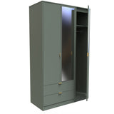 Nashville Tall Triple 2 Drawer Mirrored Wardrobe