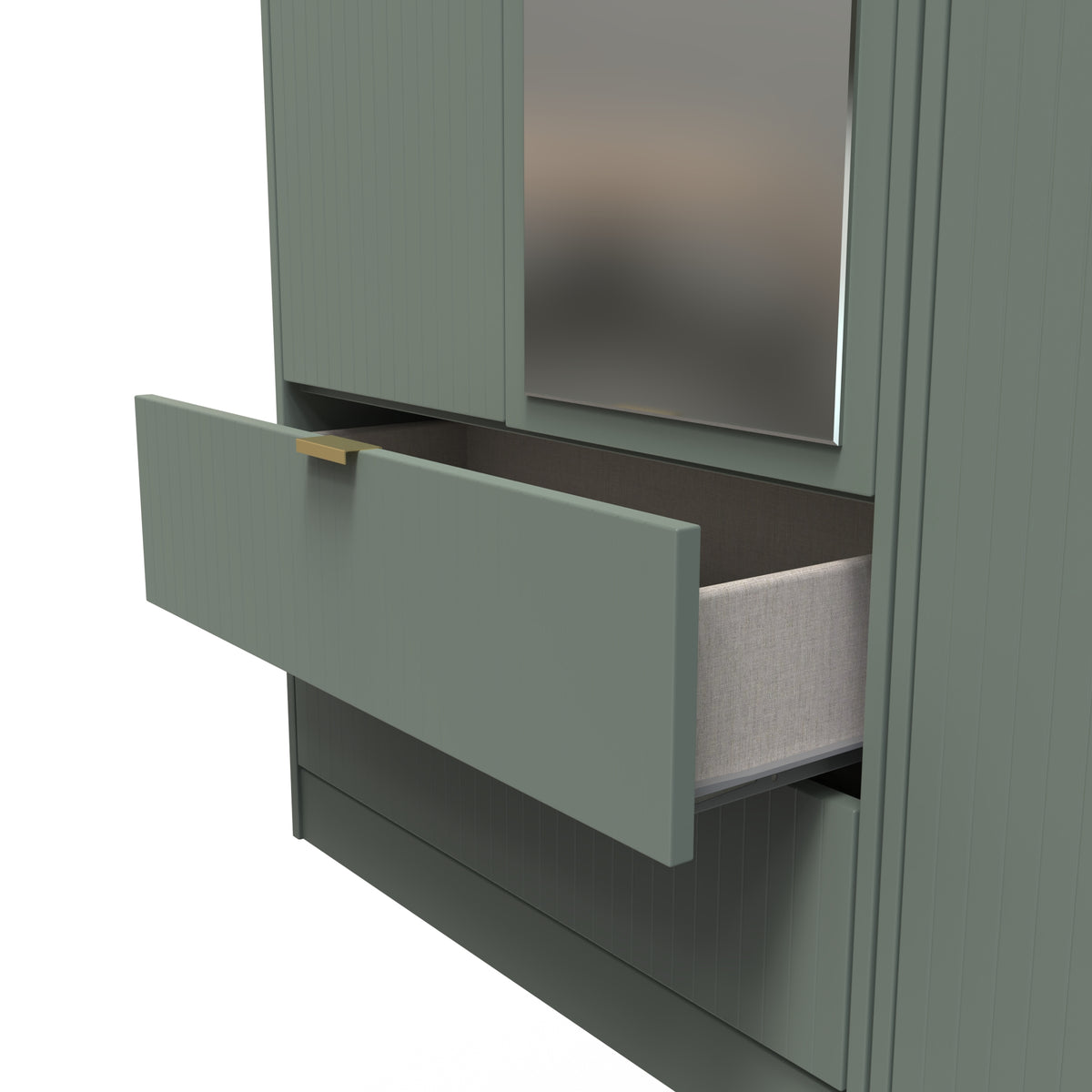 Nashville Tall Triple 2 Drawer Mirrored Wardrobe